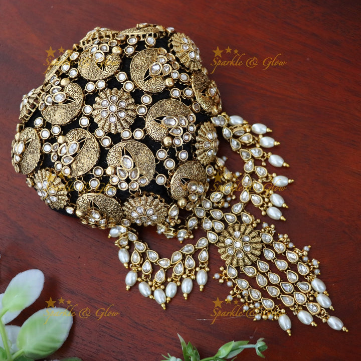 Elegant Gold Hair Bun for Wedding & Festive Glam