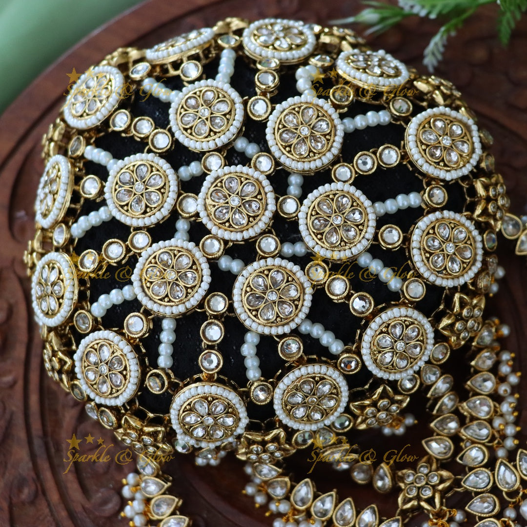 Stunning Gold Pearl Hair Bun Accessory for Wedding Elegance