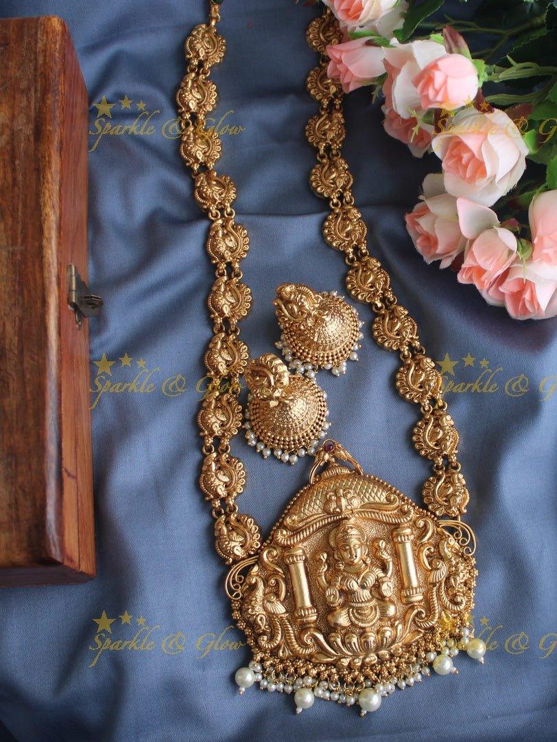 Gold alike polished nagas peacock haram - Gold - Sparkle and Glow
