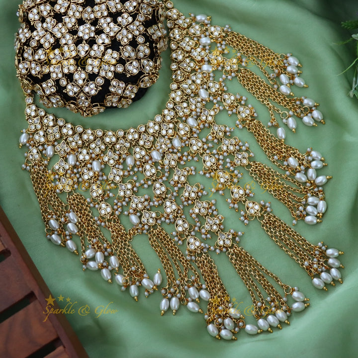 Exquisite Gold Pearl Bridal Hair Accessory