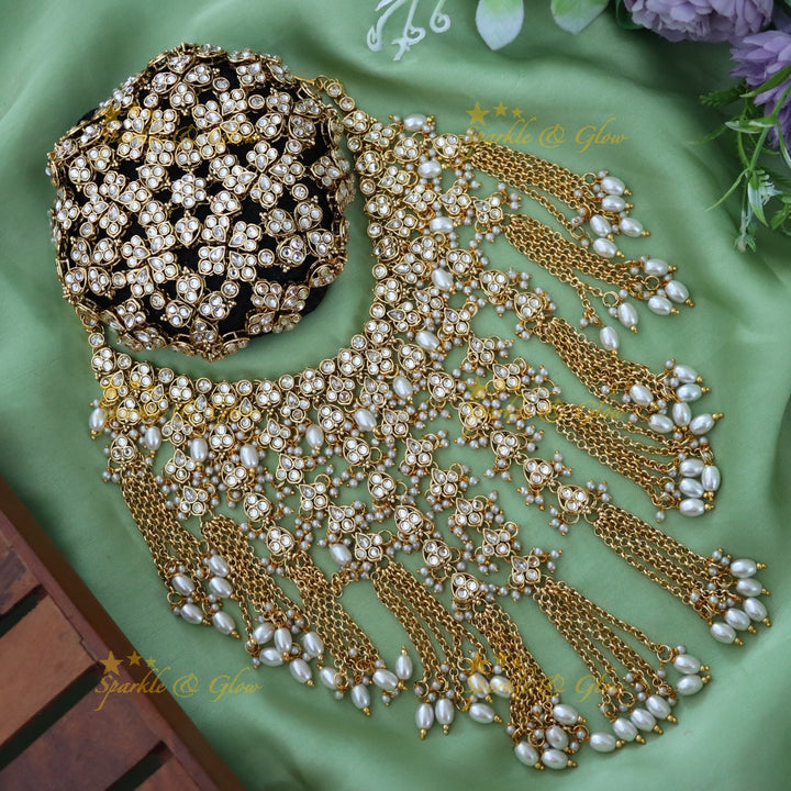 Exquisite Gold Pearl Bridal Hair Accessory