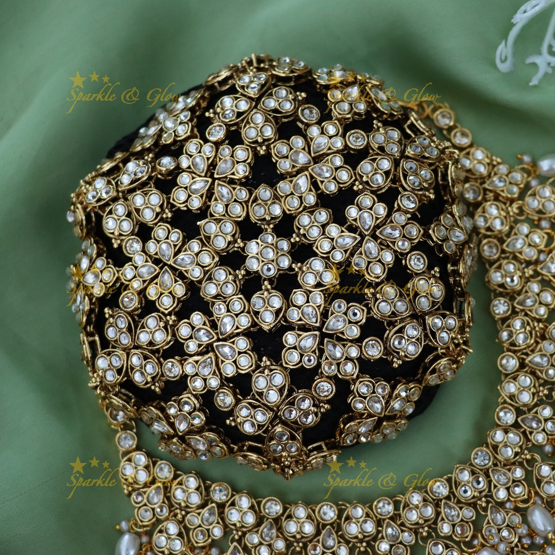 Exquisite Gold Pearl Bridal Hair Accessory