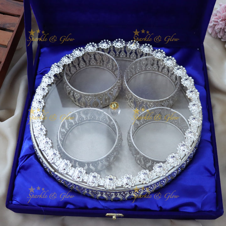 Exquisite Festive Silver-Plated Jewellery Set - Sparkle & Glow