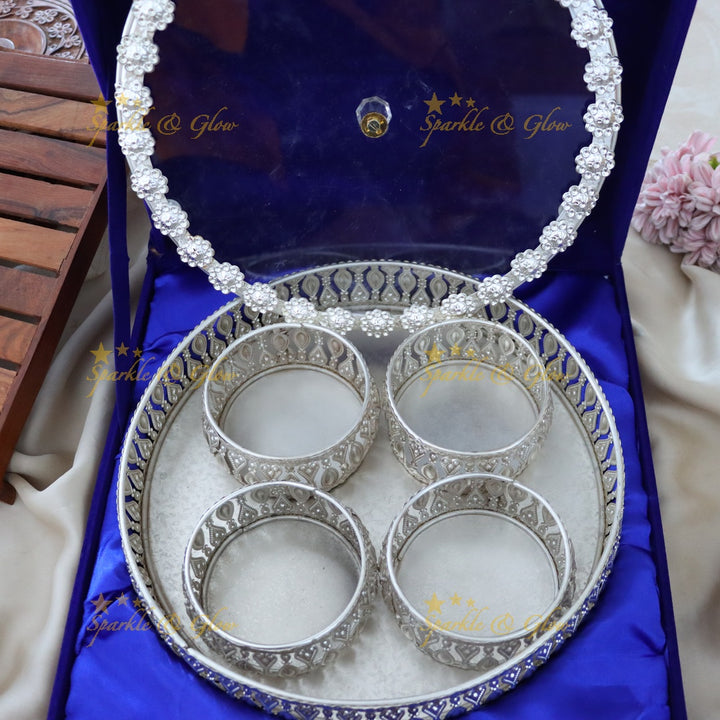 Exquisite Festive Silver-Plated Jewellery Set - Sparkle & Glow