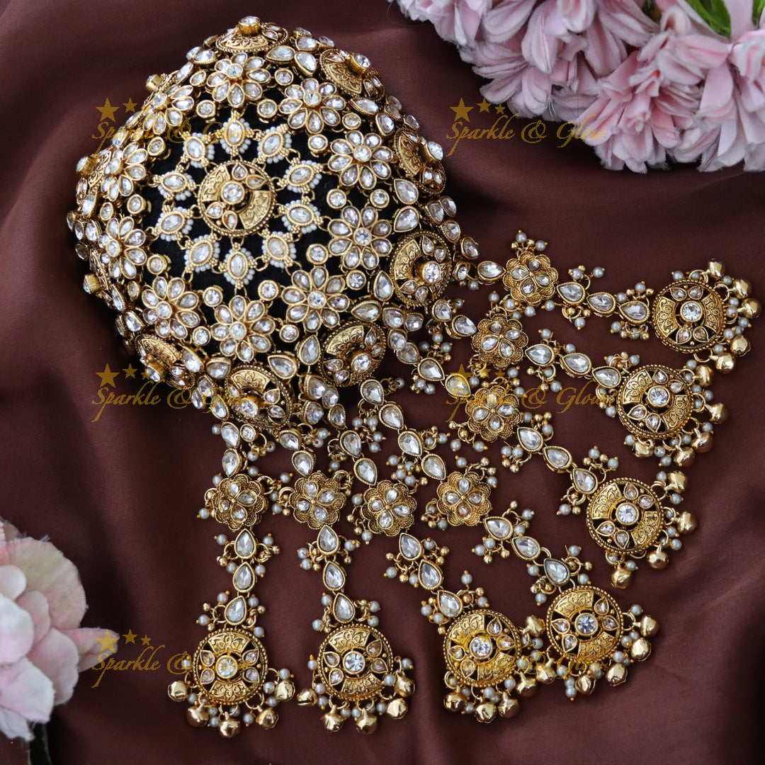 Luxurious Gold Bridal Hair Bun Adornments | Sparkle & Glow