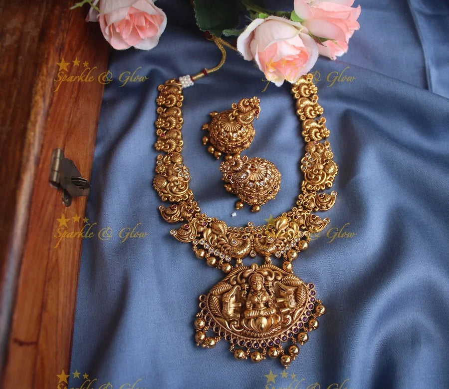 Gold alike Lakshmi Mango necklace - Sparkle and Glow