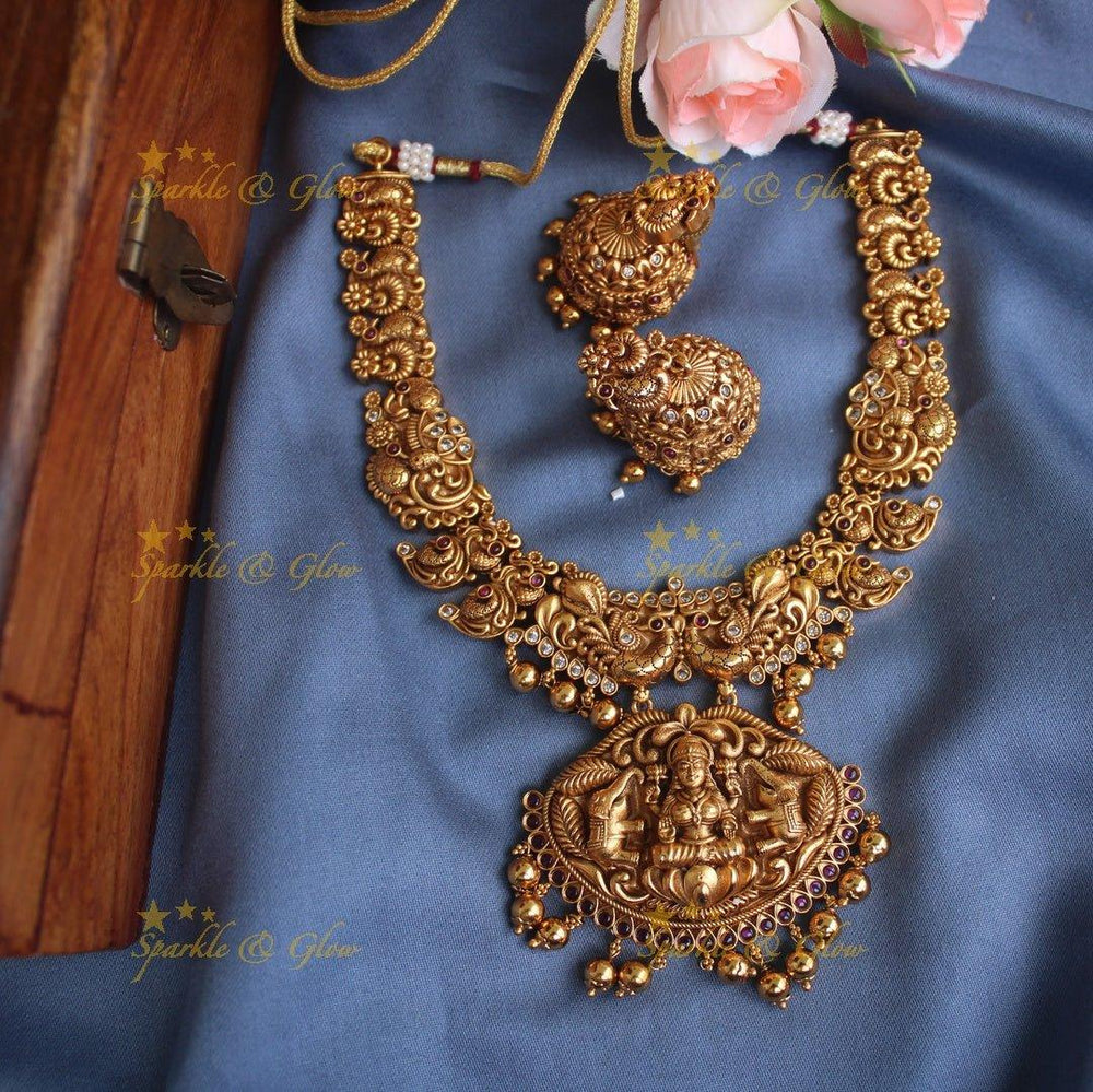 Gold alike Lakshmi Mango necklace - Sparkle and Glow