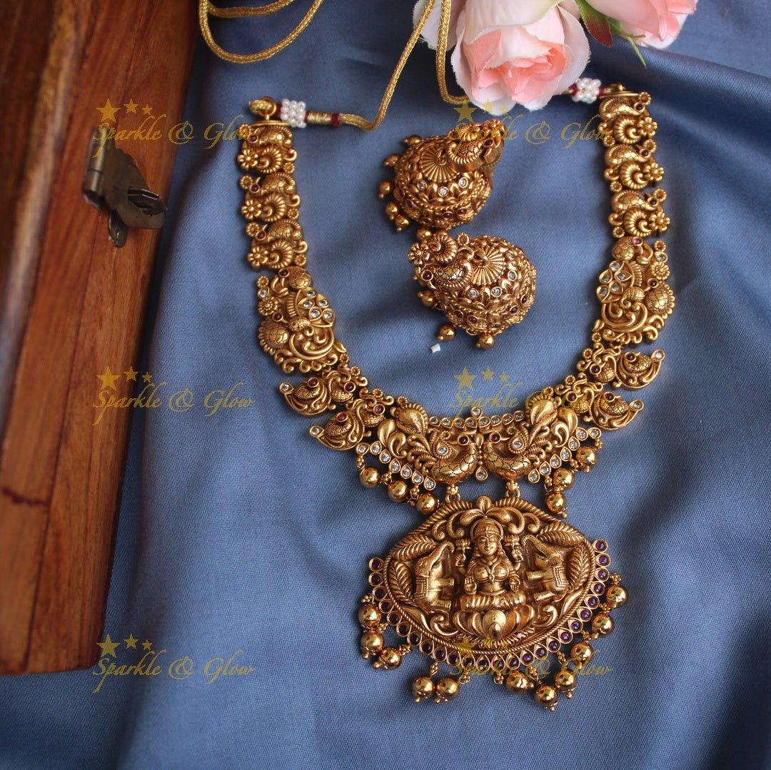 Gold alike Lakshmi Mango necklace - Sparkle and Glow