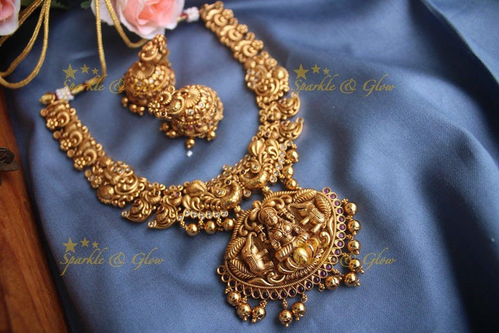 Gold alike Lakshmi Mango necklace - Sparkle and Glow