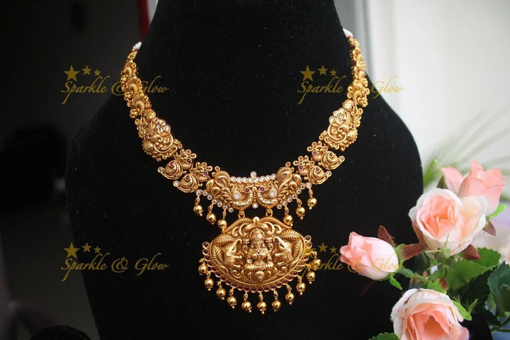 Gold alike Lakshmi Mango necklace - Sparkle and Glow