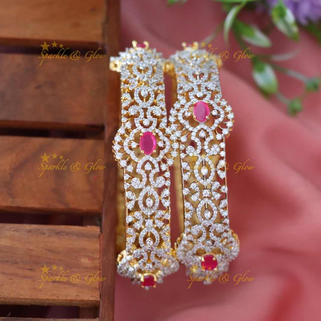 Luxurious American Diamond Wedding Bangles - Sparkle & Glow