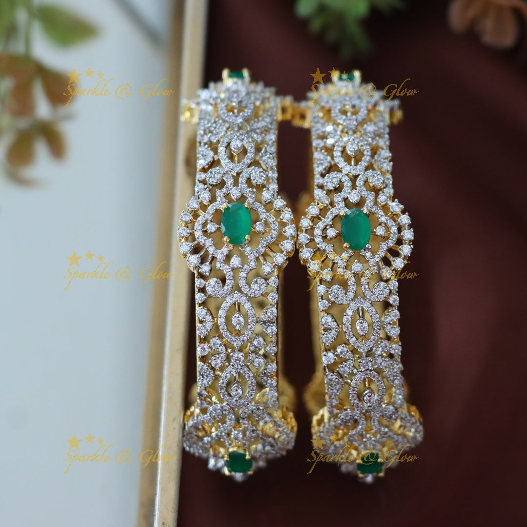 Luxurious American Diamond Wedding Bangles - Sparkle & Glow