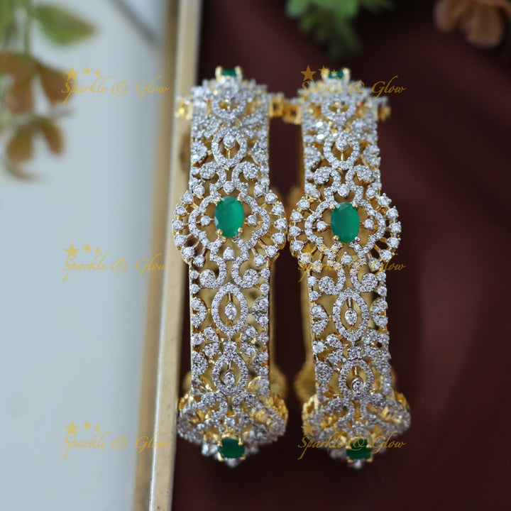 Luxurious American Diamond Wedding Bangles - Sparkle & Glow
