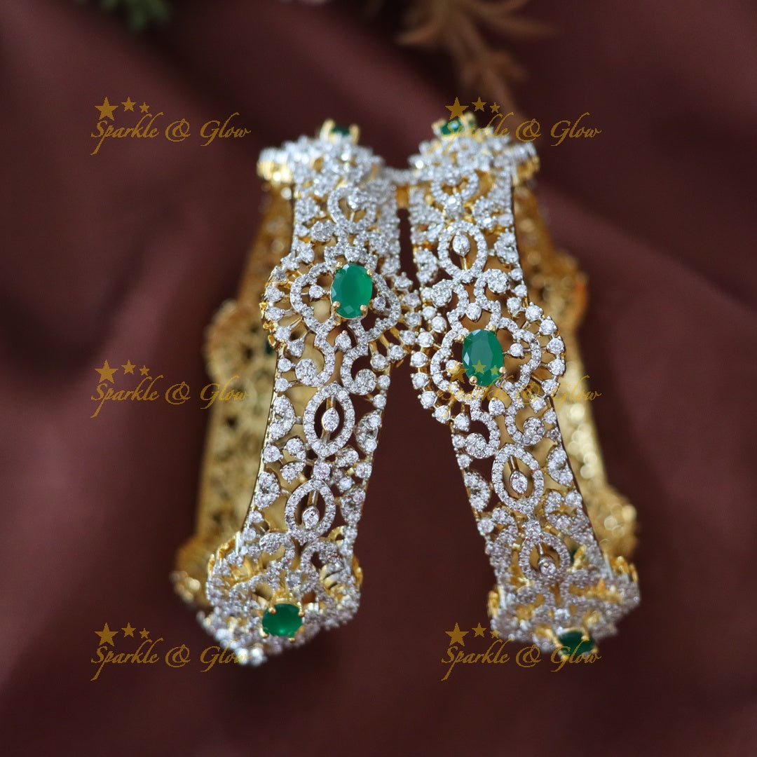 Luxurious American Diamond Wedding Bangles - Sparkle & Glow