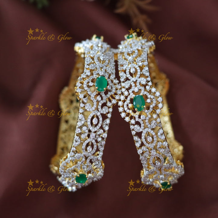 Luxurious American Diamond Wedding Bangles - Sparkle & Glow