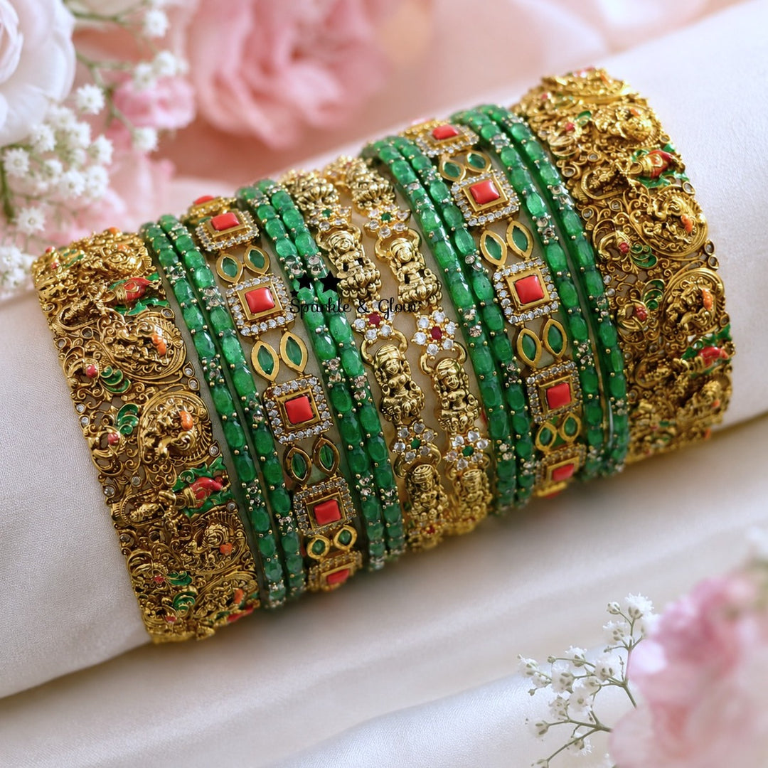 Krishna Themed Bangles | Floral Design Elegance