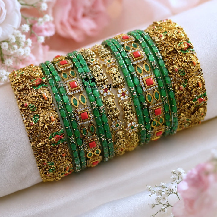 Krishna Themed Bangles | Floral Design Elegance