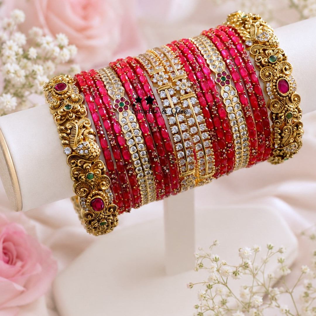 Captivating Peacock Inspired Bridal Bangle Set