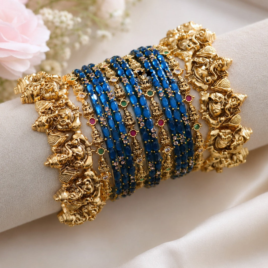 Exquisite Ganesha Lakshmi Bridal Bangle Set Online