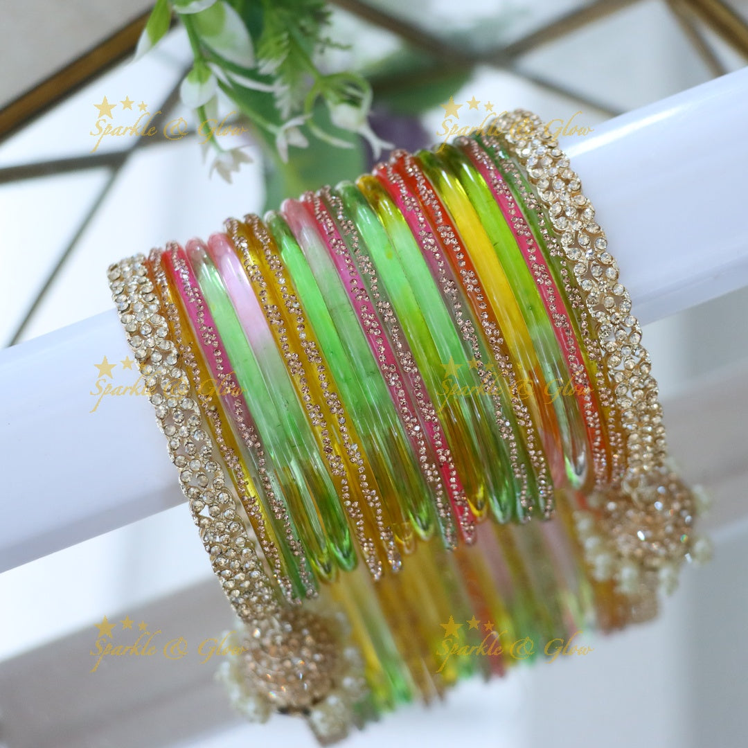 Radiant Yellow Bangle Set for Elegant Weddings