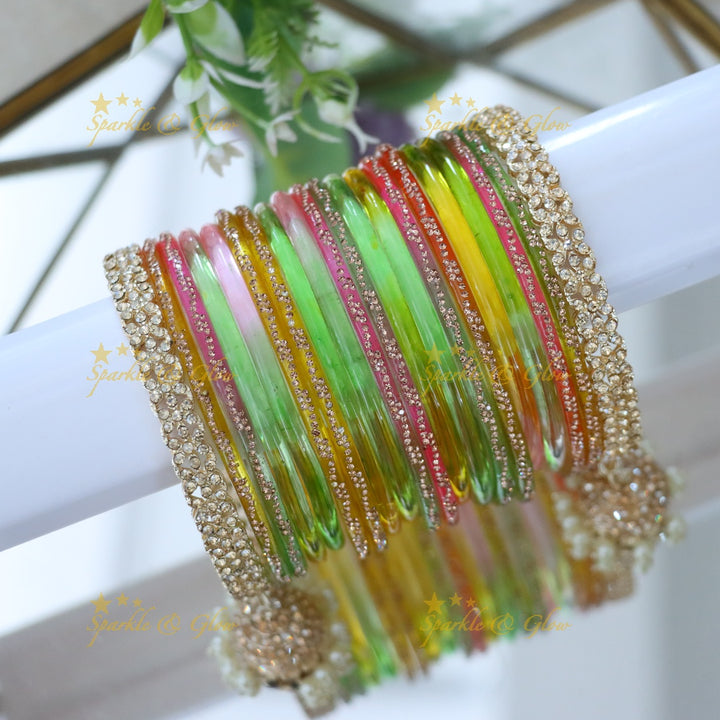 Radiant Yellow Bangle Set for Elegant Weddings