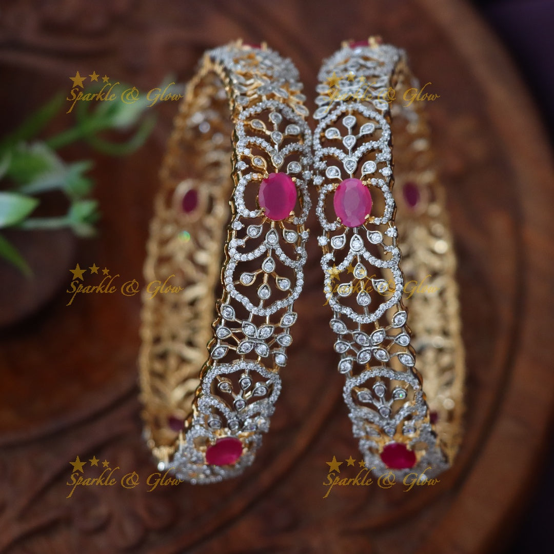 Stunning American Diamond Bangles for Festive Glam