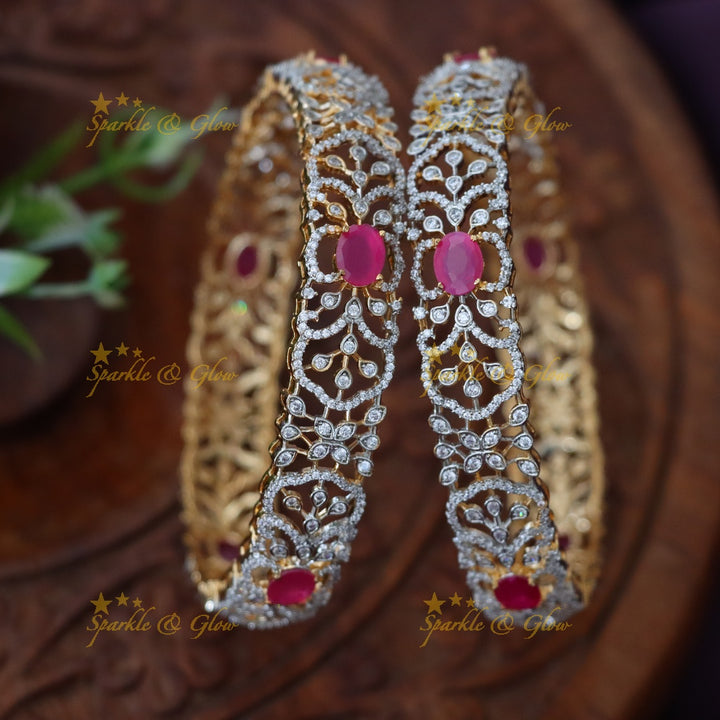 Stunning American Diamond Bangles for Festive Glam