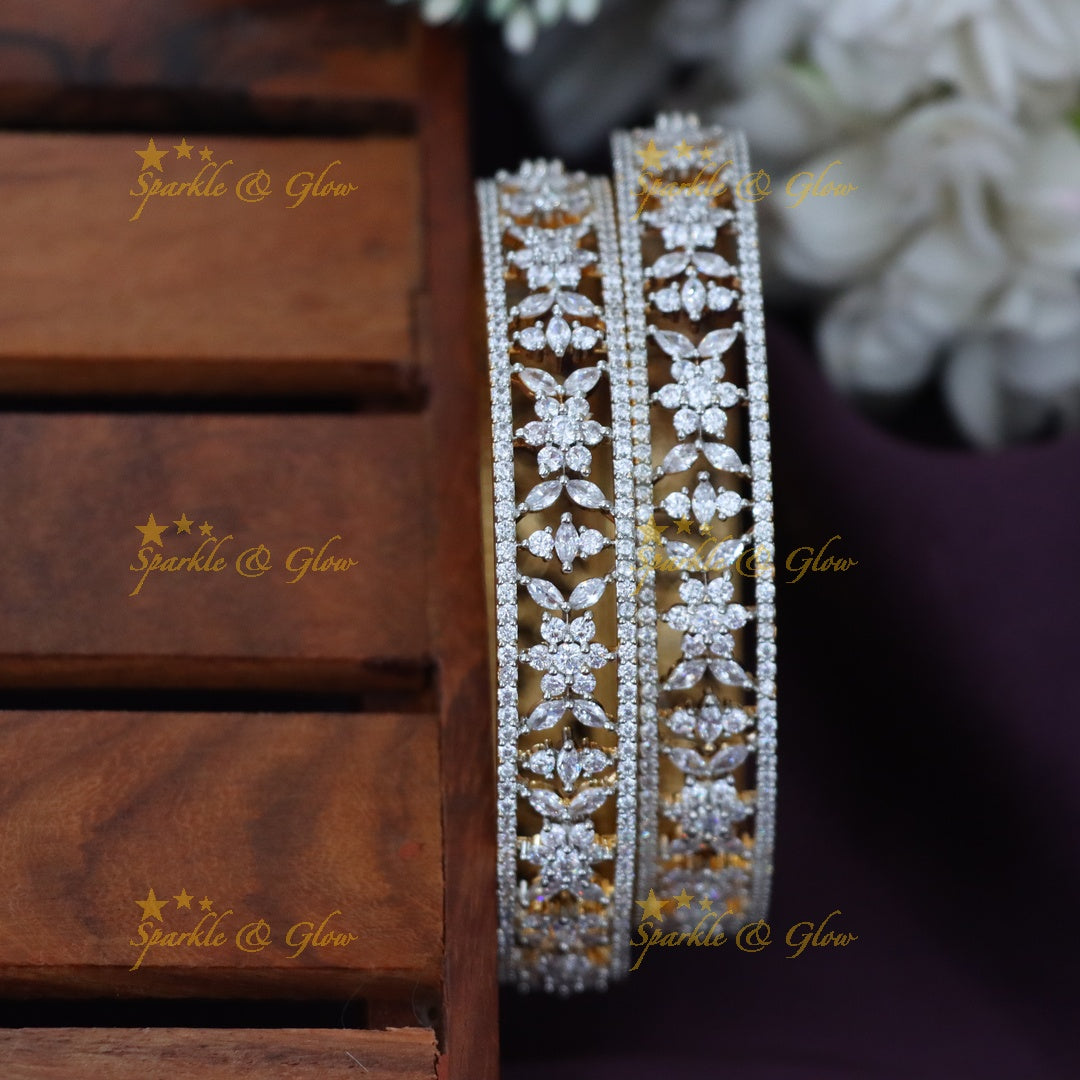 Exquisite American Diamond Bangles - Festive Collection