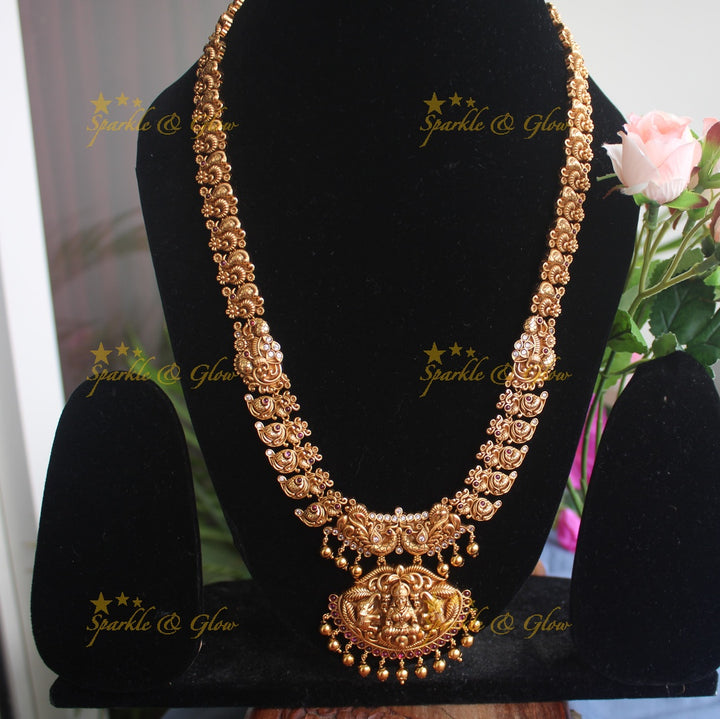 Gold alike Lakshmi Mango long necklace