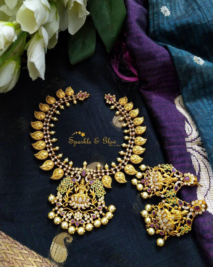 Classy mango lakshmi necklace - Sparkle and Glow