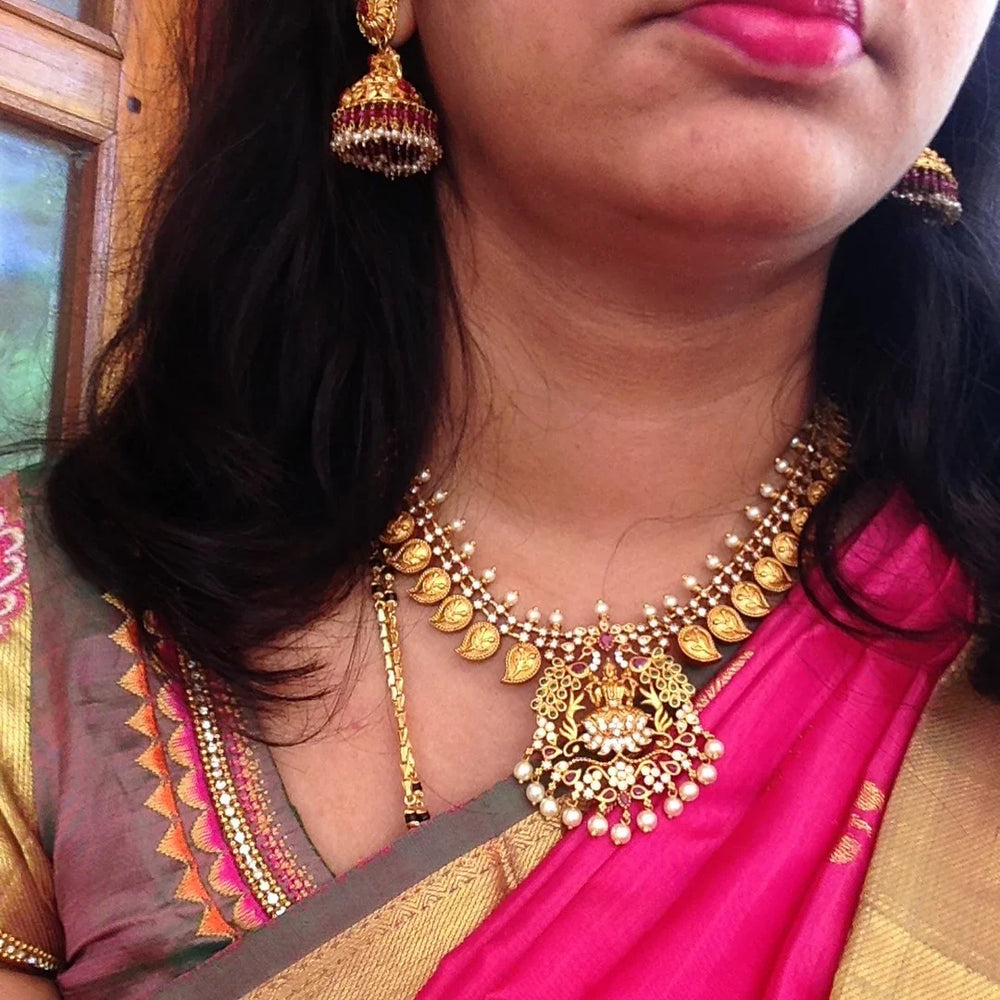 Classy mango lakshmi necklace - Sparkle and Glow
