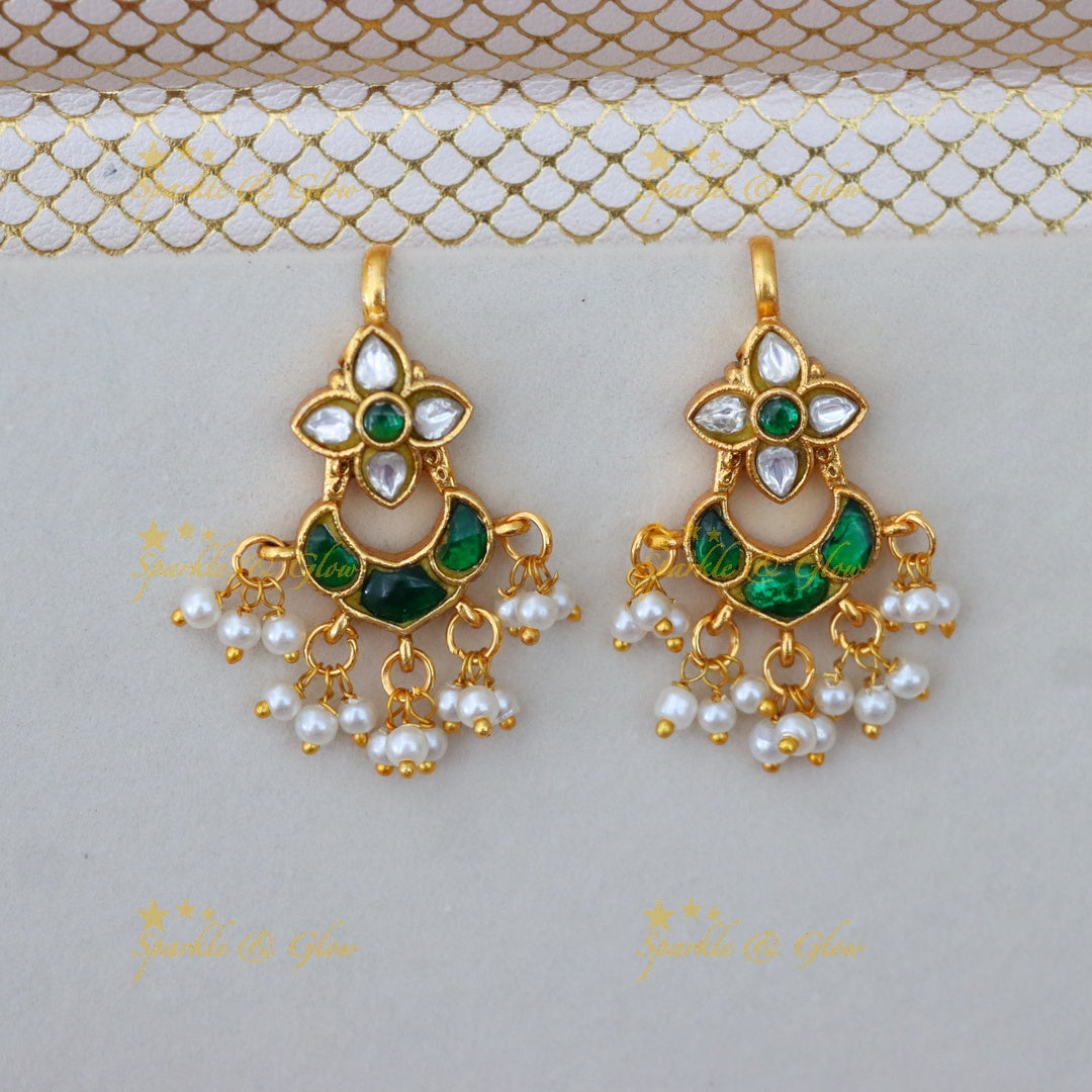 Meenakari Bugadi Pearl Drop Kundan Earrings