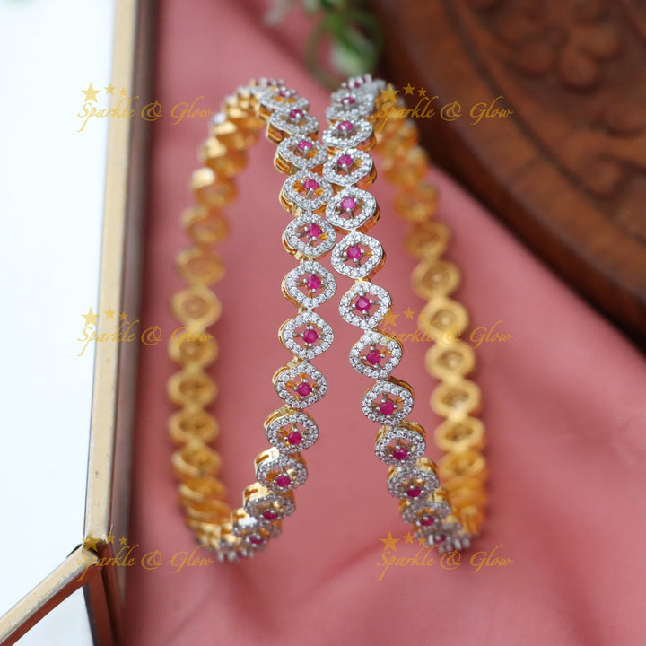 Sparkling American Diamond Festive Bangles for Weddings