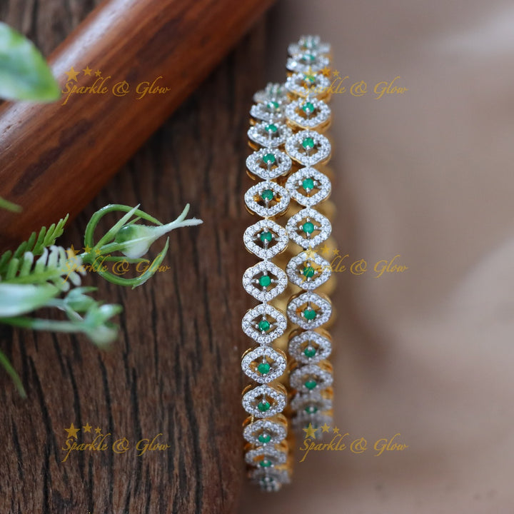 Sparkling American Diamond Festive Bangles for Weddings