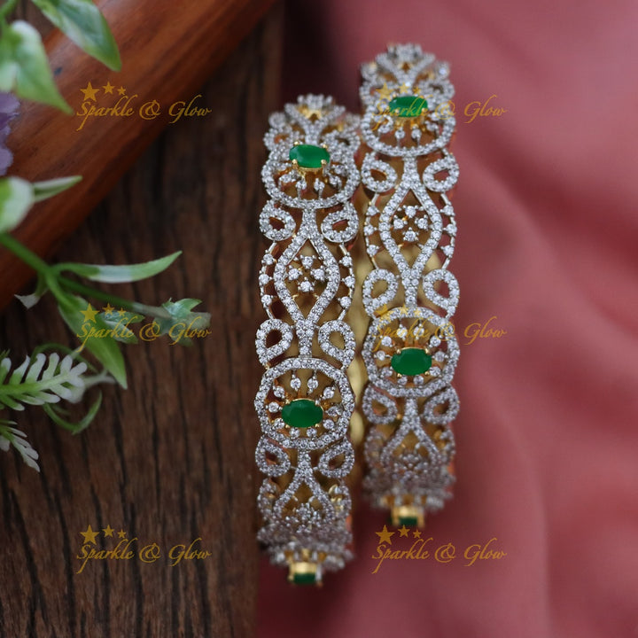 Sparkling American Diamond Bangles for Festive Glam