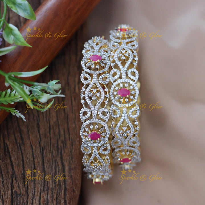 Sparkling American Diamond Bangles for Festive Glam