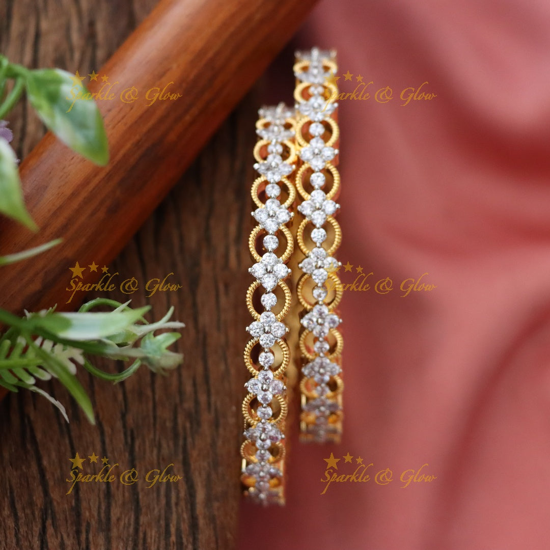 Exquisite Gold-Tone Diamond Bangles for Weddings