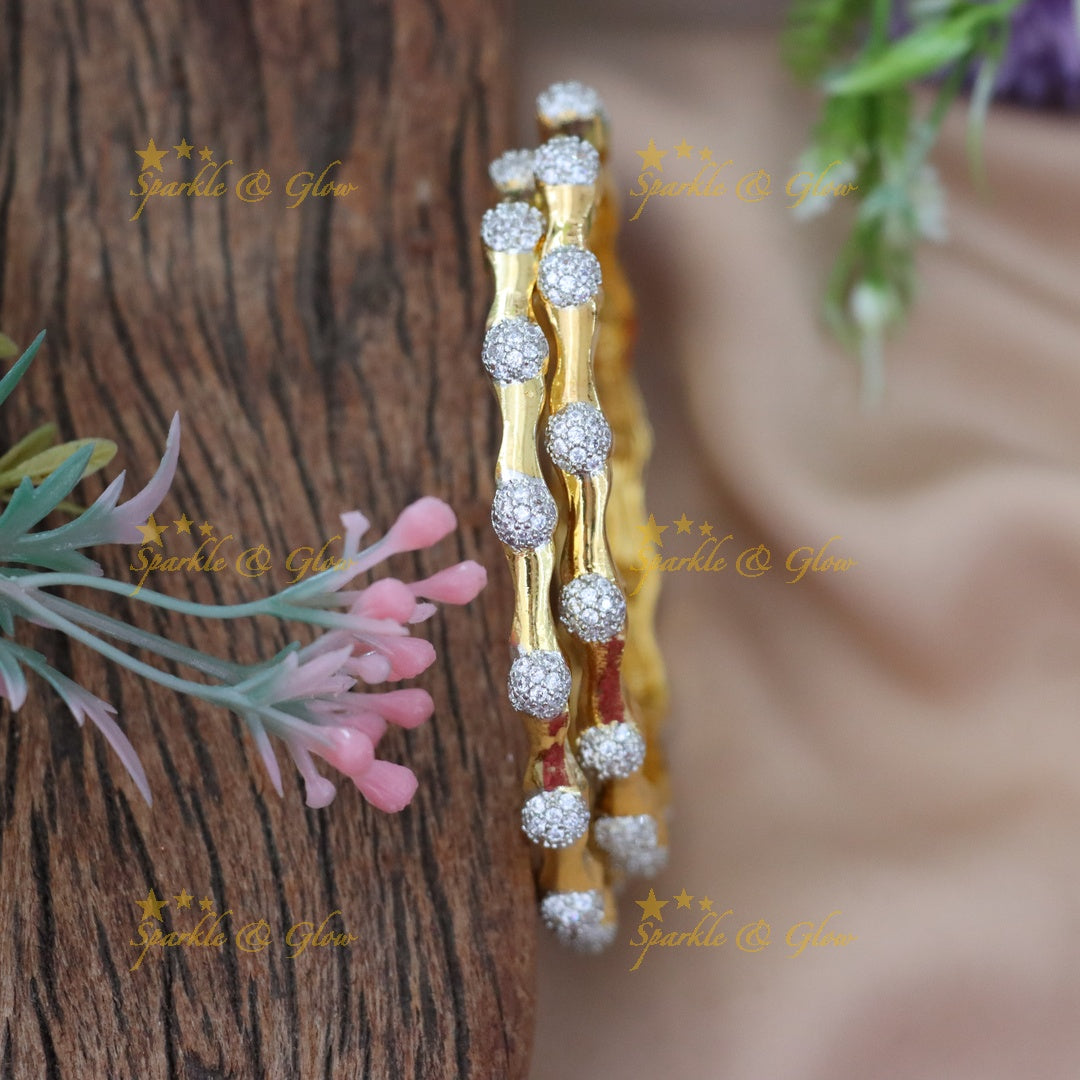 Stunning Gold Diamond Bangles for Festive Wear