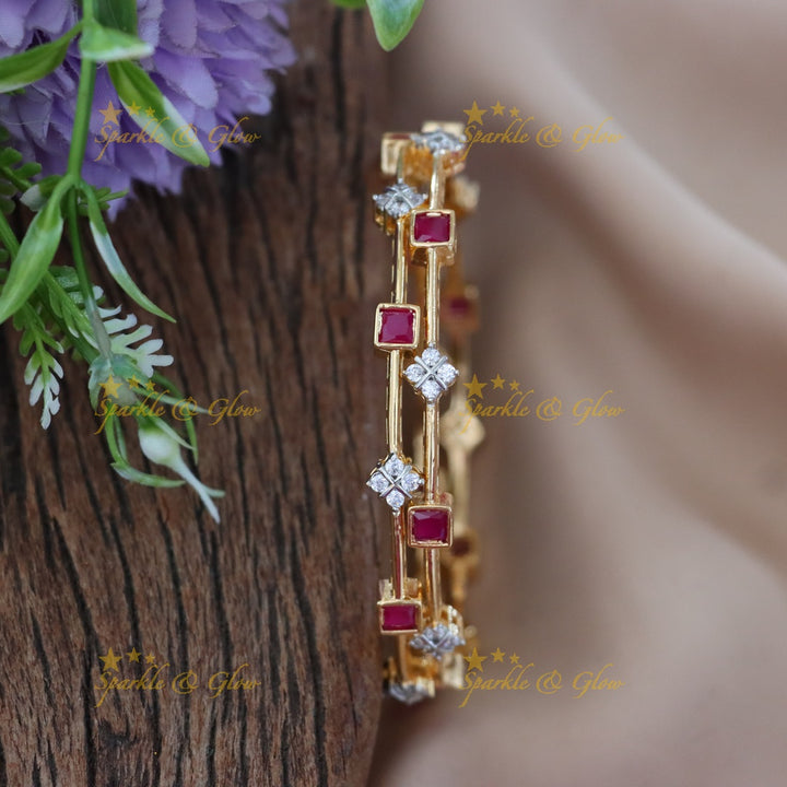 Radiant American Diamond Bangle Set for Weddings
