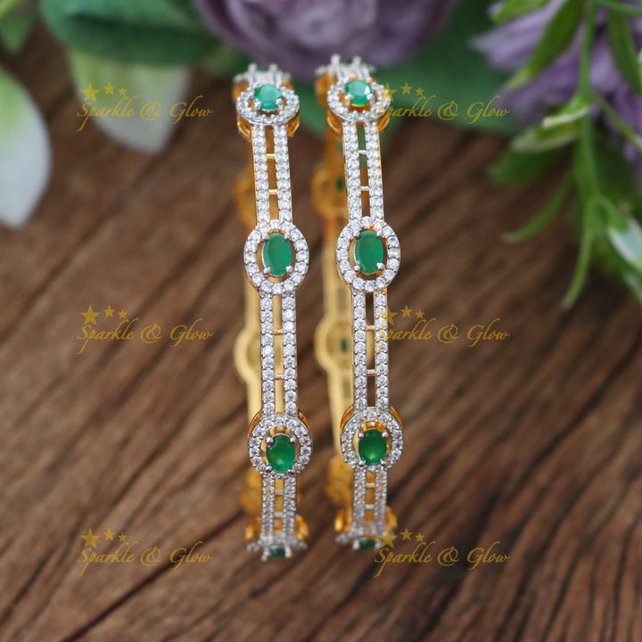 Dazzling Green Diamond Bangles for Weddings