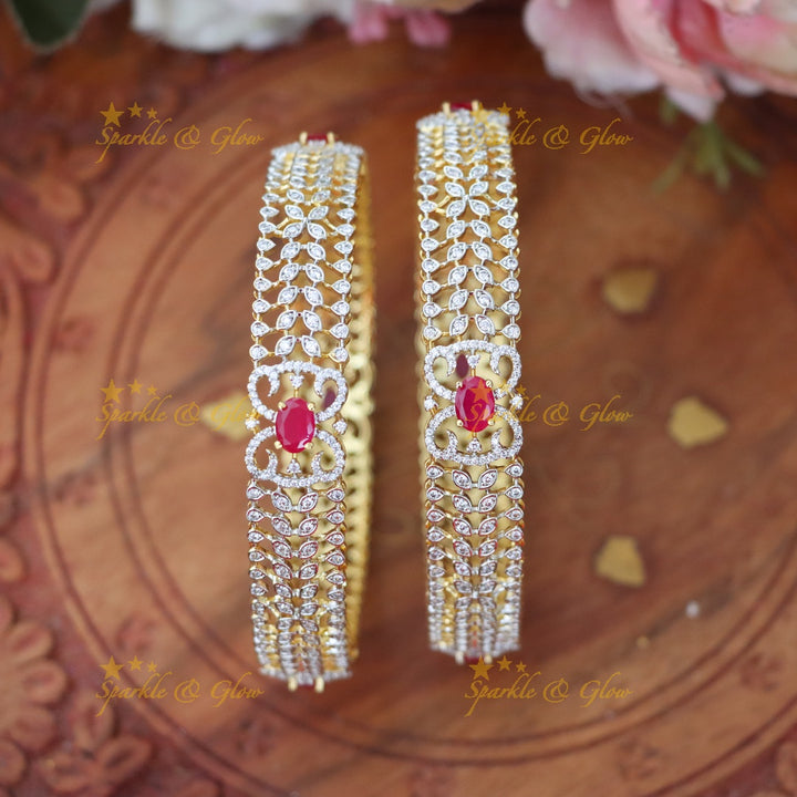 Sparkling Emerald & Diamond Wedding Bangles