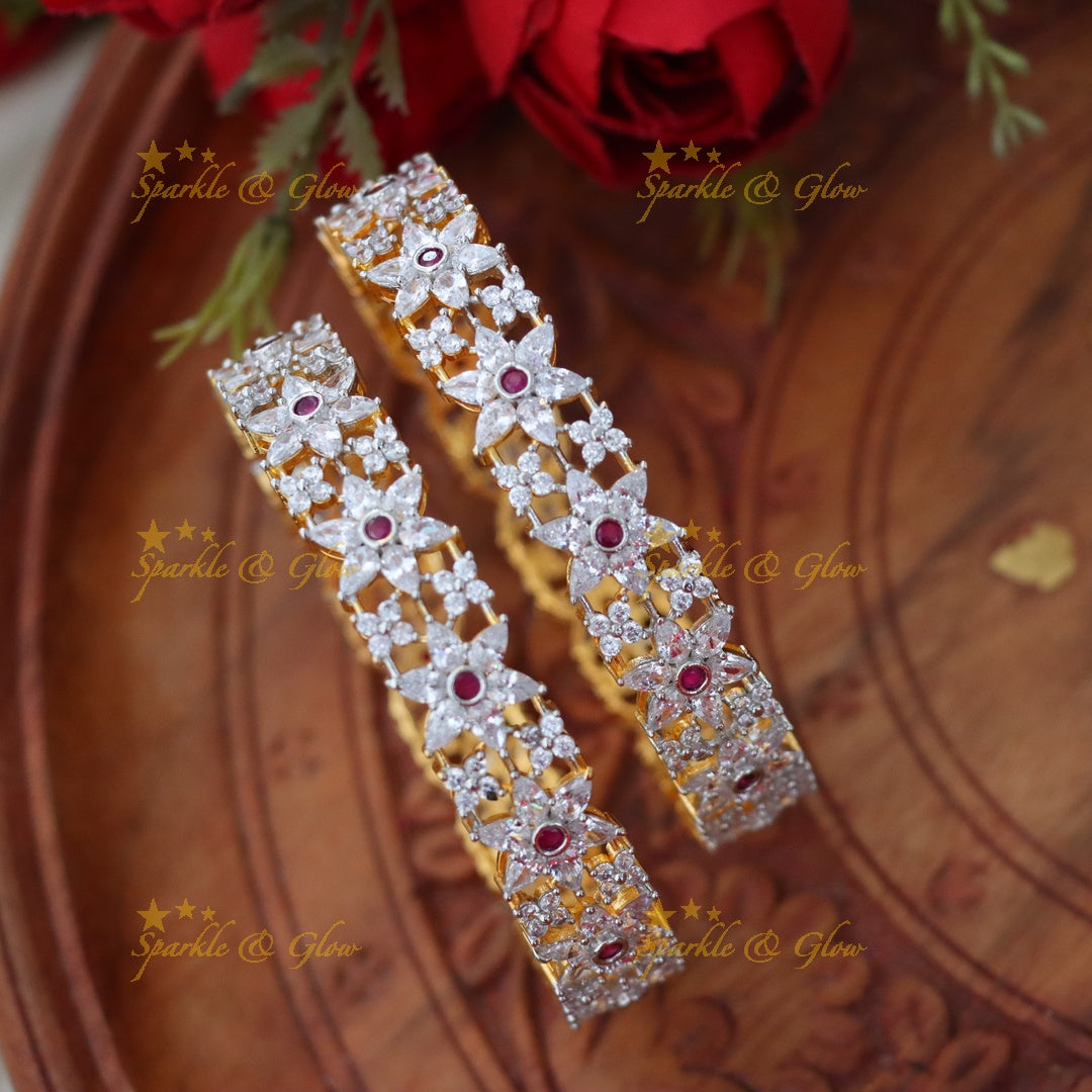 Elegant American Diamond Wedding Bangles - New Arrival
