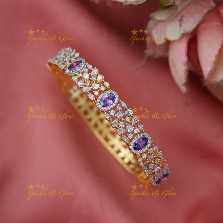 Elegant American Diamond & Emerald Bangle for Weddings