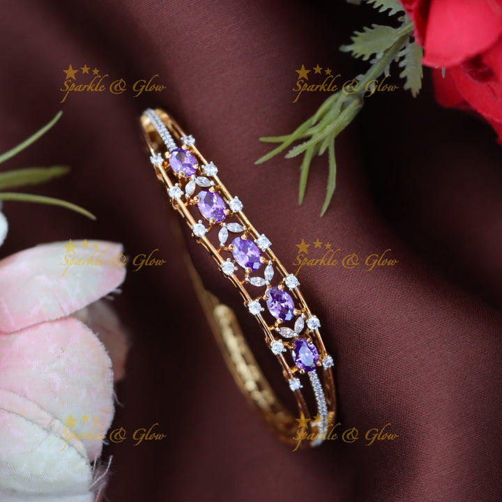 Elegant Green Gemstone Bangle - Perfect for Special Occasions