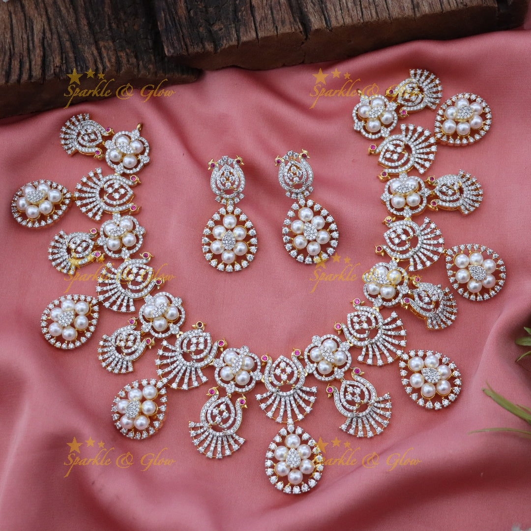 Exquisite American Diamond Necklace Set for Celebrations