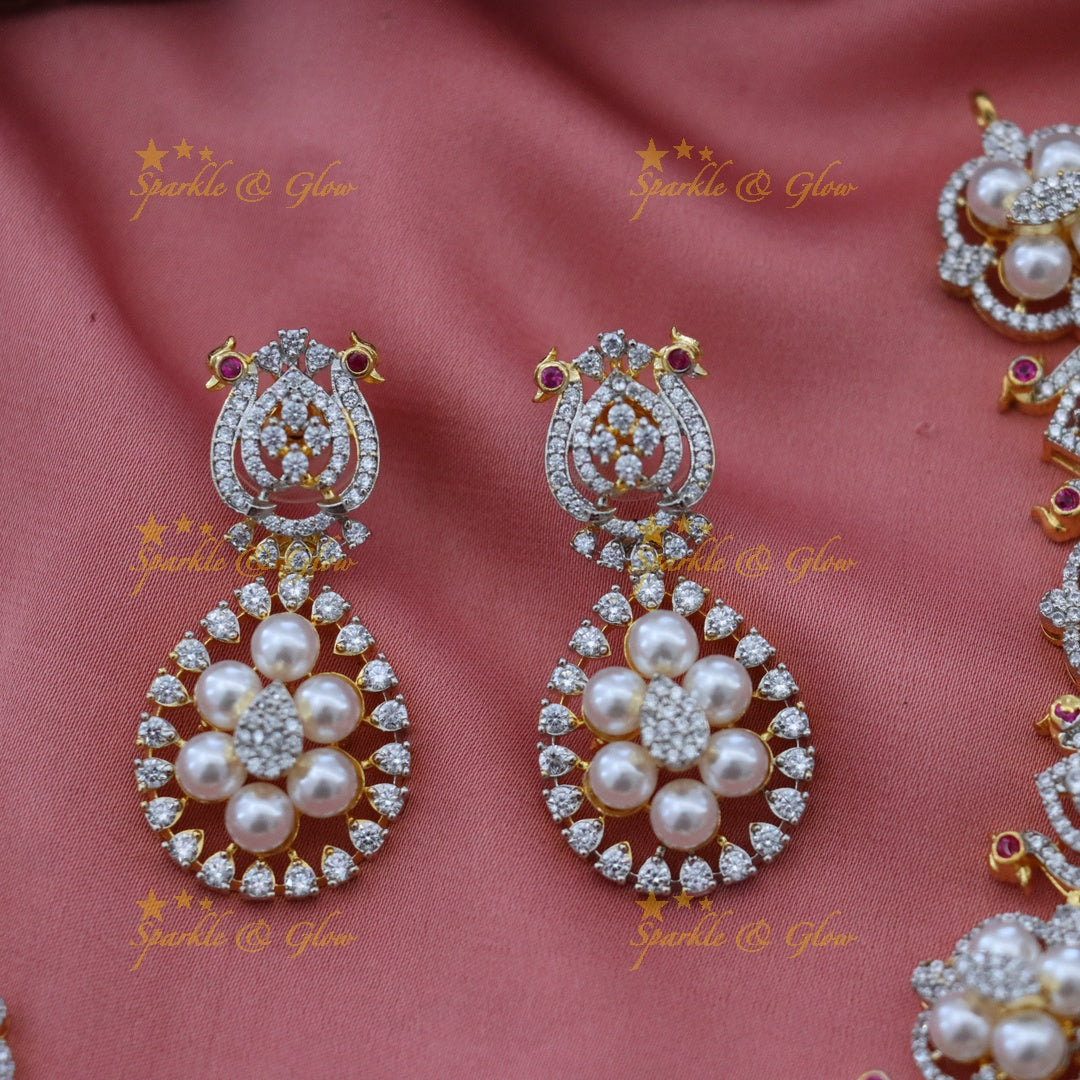 Exquisite American Diamond Necklace Set for Celebrations