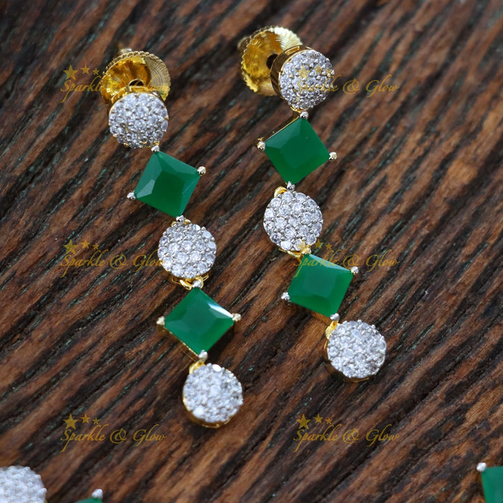 Exquisite American Diamond & Emerald Choker Necklace