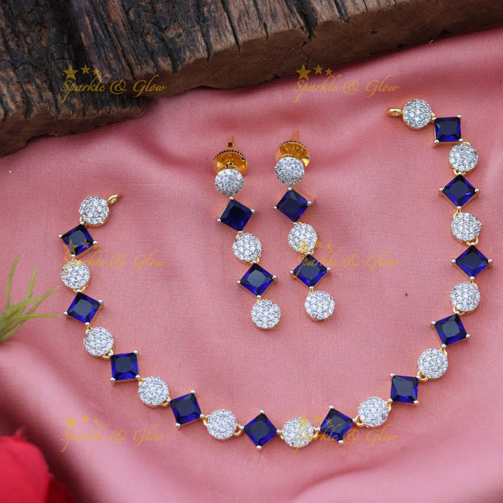 Exquisite American Diamond & Emerald Choker Necklace