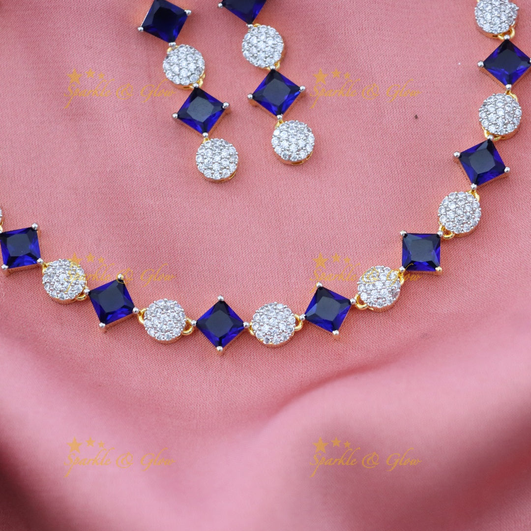 Exquisite American Diamond & Emerald Choker Necklace
