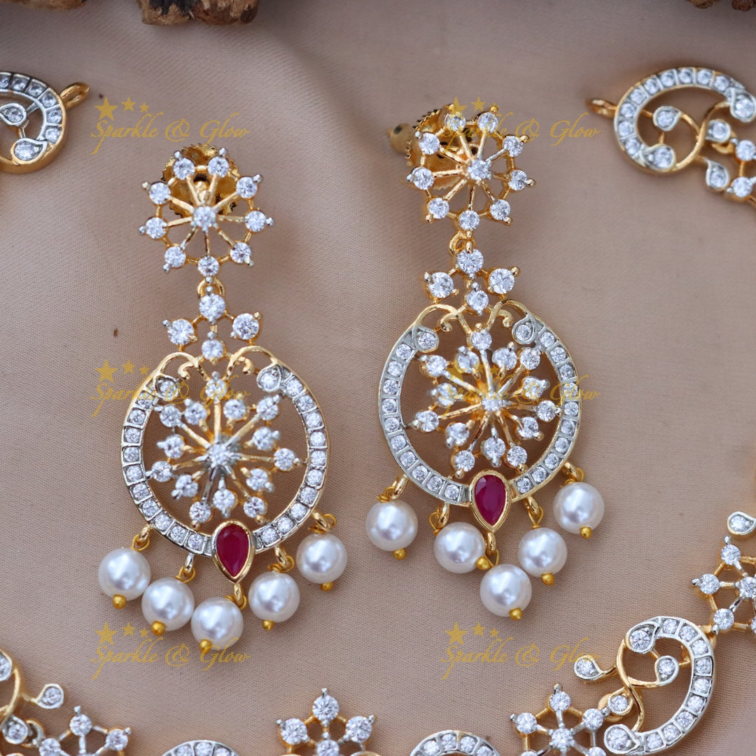 Dazzling American Diamond Necklace Set for Weddings